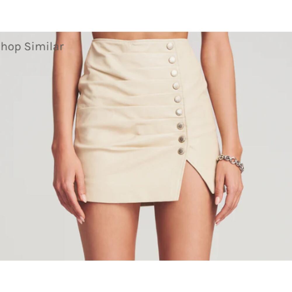 Retrofête Leather Willa Skirt (Size Small)